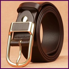 Genuine Leather For Men's High Quality Buckle Jeans Cowskin Casual Belts