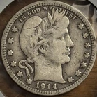 1914 P Barber Quarter Silver - Nice Circulated Coin