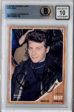 Pete Best The Beatles Original Drummer Signed Card Beckett BAS GEM MINT 10 AUTO