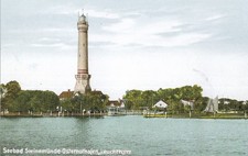 Swinem&uuml;nde/ winoujcie- Osternothafen Leuchtturm ( Pommern) um 1900