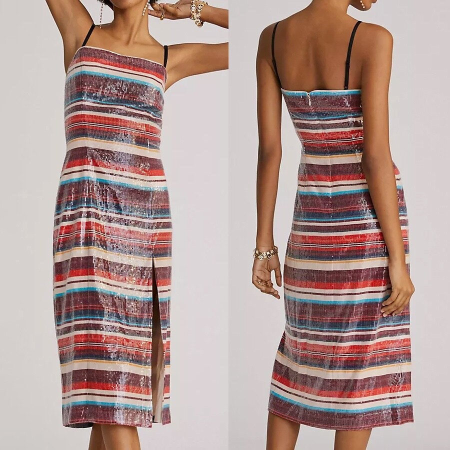 hutch printed sequin slip dress Hutch Sequin Ombre Slip Dress