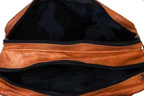 Bag Laptop Leather Vintage Men's Messenger Genuine Shoulder Briefcase Brown New - Picture 7 of 11