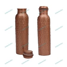 Indian Doctor Suggest geh&auml;mmerte Kupferflasche Ayurveda Gesundheit 2er Set