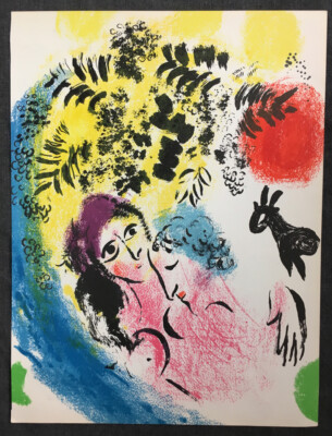 Marc Chagall 1960 Lithograph Lovers With Red Sun M.285 | eBay