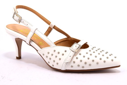DIVINE FOLLIE 4032 BIANCO Chanel Borchie Décolleté Stiletto Donna Scarpe  Sposa | eBay