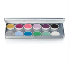 Ben Nye MagiCake Aqua Paint 12 Color Fantasy Palette CFK 18 with brush