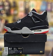 AIR JORDAN 4 IV RETRO GS "BRED" 2019 Sz. 6.5Y/ 8 W 408452-060 DS. Black
