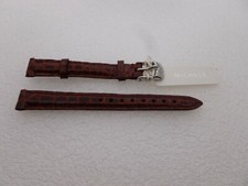 Genuine Michele 12 mm Burgundy Alligator Watch Band Strap NEW