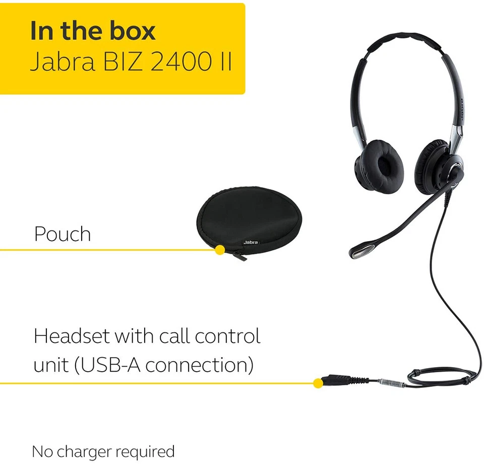 Jabra Biz 2400 II USB Duo CC MS Wired Headset - Image 4 of 4