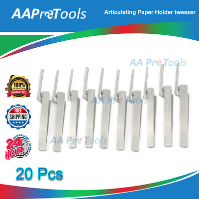 20 Dental Articulating Paper Holder Serrated Pliers Tweezers Straight Stainless