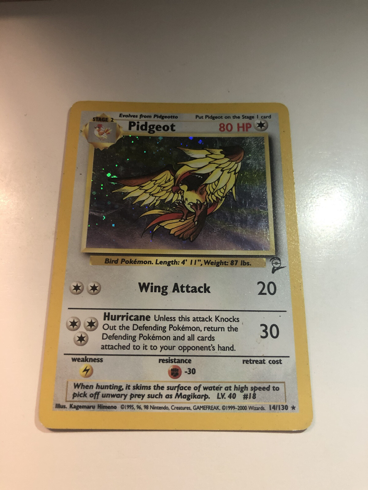 Pidgeot 14/130 Base Set 2 Holo Rare Pokemon Card