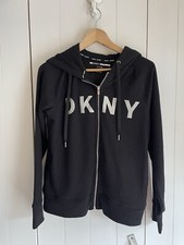 DKNY SALE BNWOT Black Glitter Hoodie Logo Sz S/P/CH Bust 40 Sweatshirt