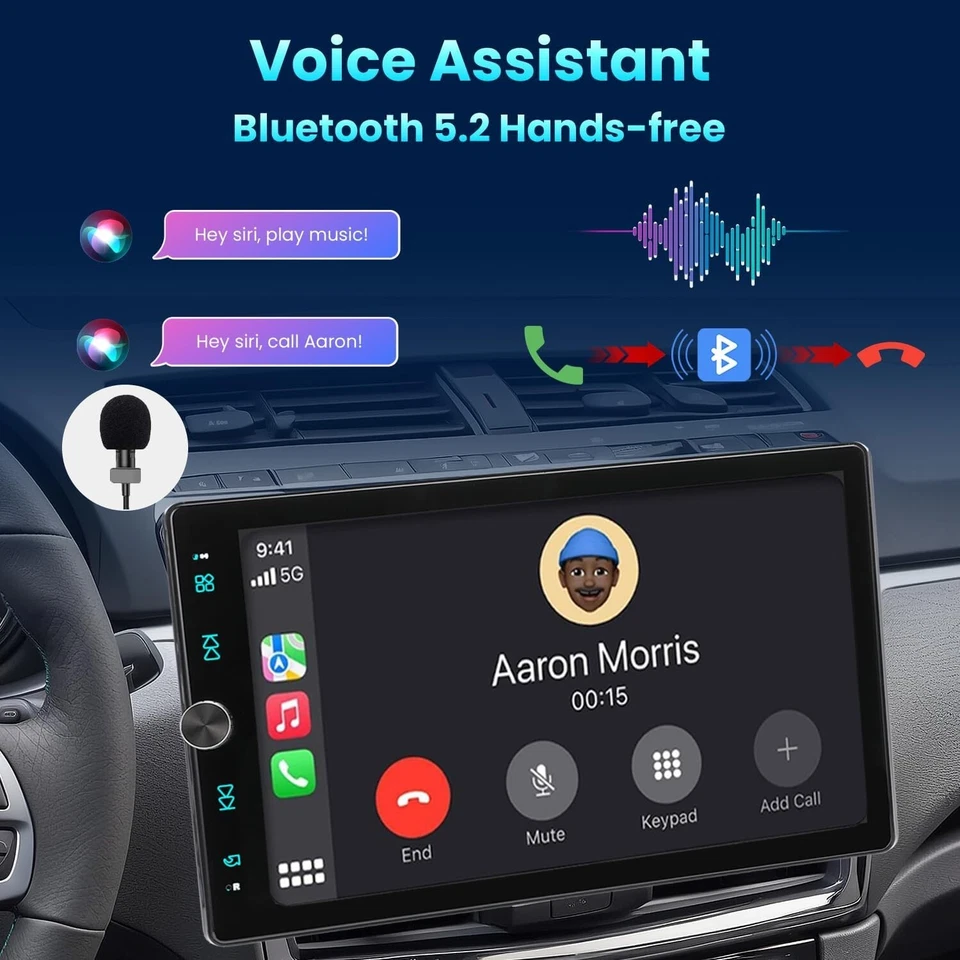 Estéreo Bluetooth Coche Pantalla Rotativa 10.5" 1DIN Apple Carplay Android Auto - Imagen 3 de 4