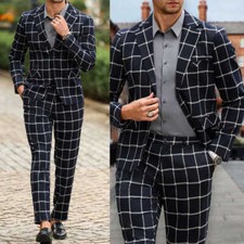Men's Suit Slim Fit Notch Lapel Single Breasted Business Outdoor Casual Outfits