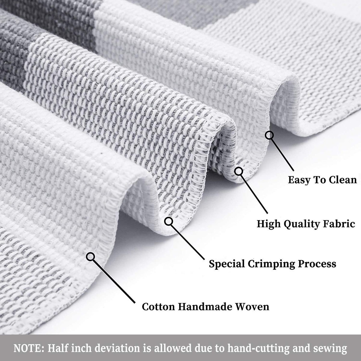 KOZYFLY Buffalo Plaid Area Rug 8 x 10 Ft Gray and White Checkered