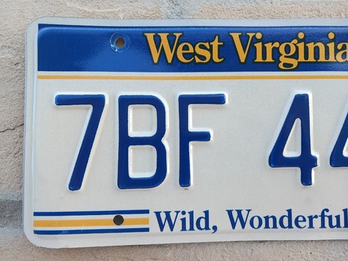 Vintage 2001 West Virginia Tin State License Plate # 7BF 446 Wild Wonderful WV - Picture 2 of 5
