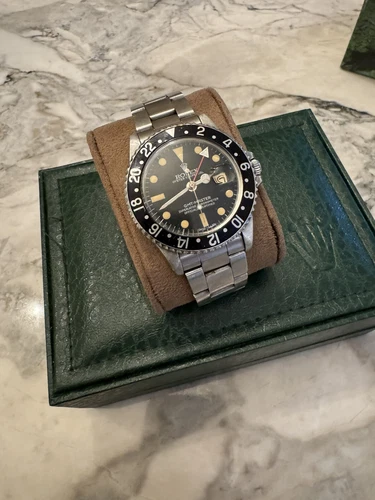 Rolex GMT-Master Black 1675 Vintage Stainless Steel 40MM MATTE Unpolished 1970