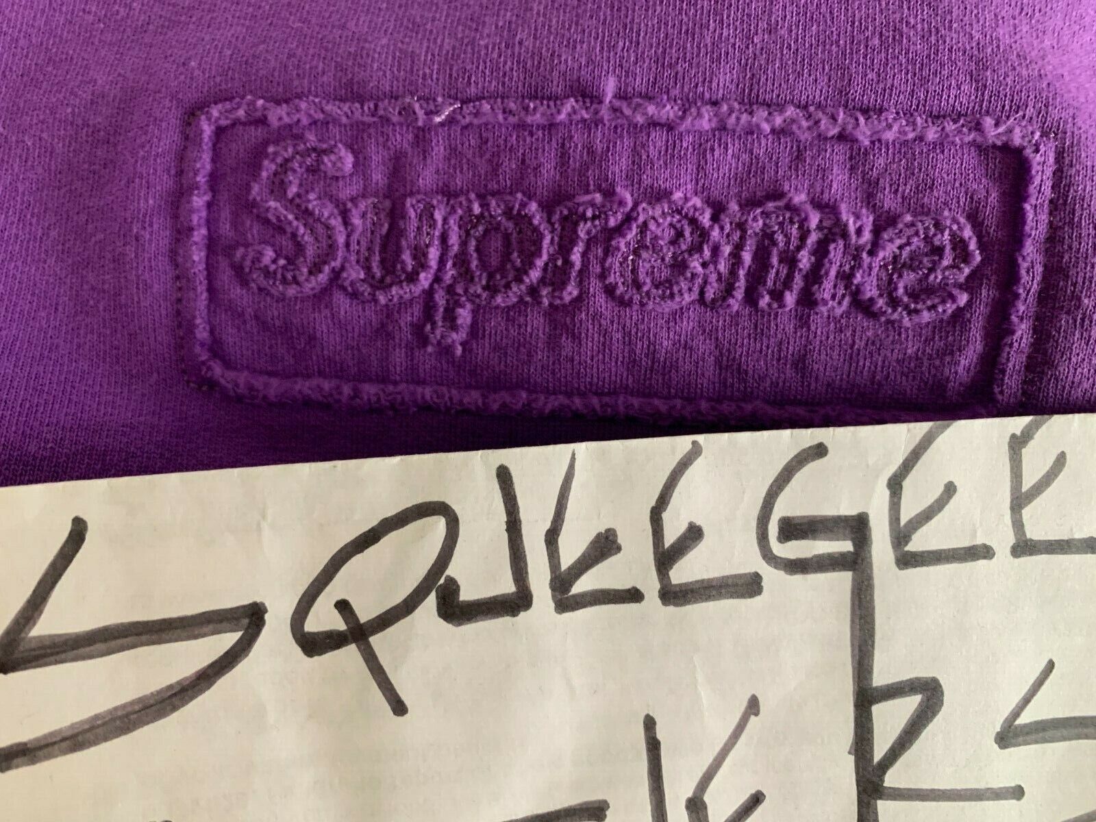 NWT Supreme NY Purple Cutout Box Logo Crewneck Sweatshirt SS20 Men's L  Violet