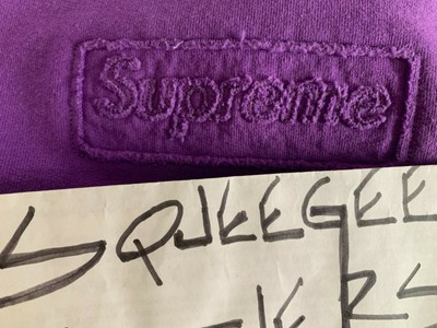 NWT Supreme NY Purple Cutout Box Logo Crewneck Sweatshirt SS20 