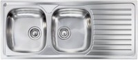 Cm Lavello Acciaio Inox 116 X 50 Cm 2 Vasche A Destra Siros 010447.S1.01.2016