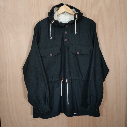 Universal Works Smock Jacket Size Medium Chore Style Charcoal Grey Hooded