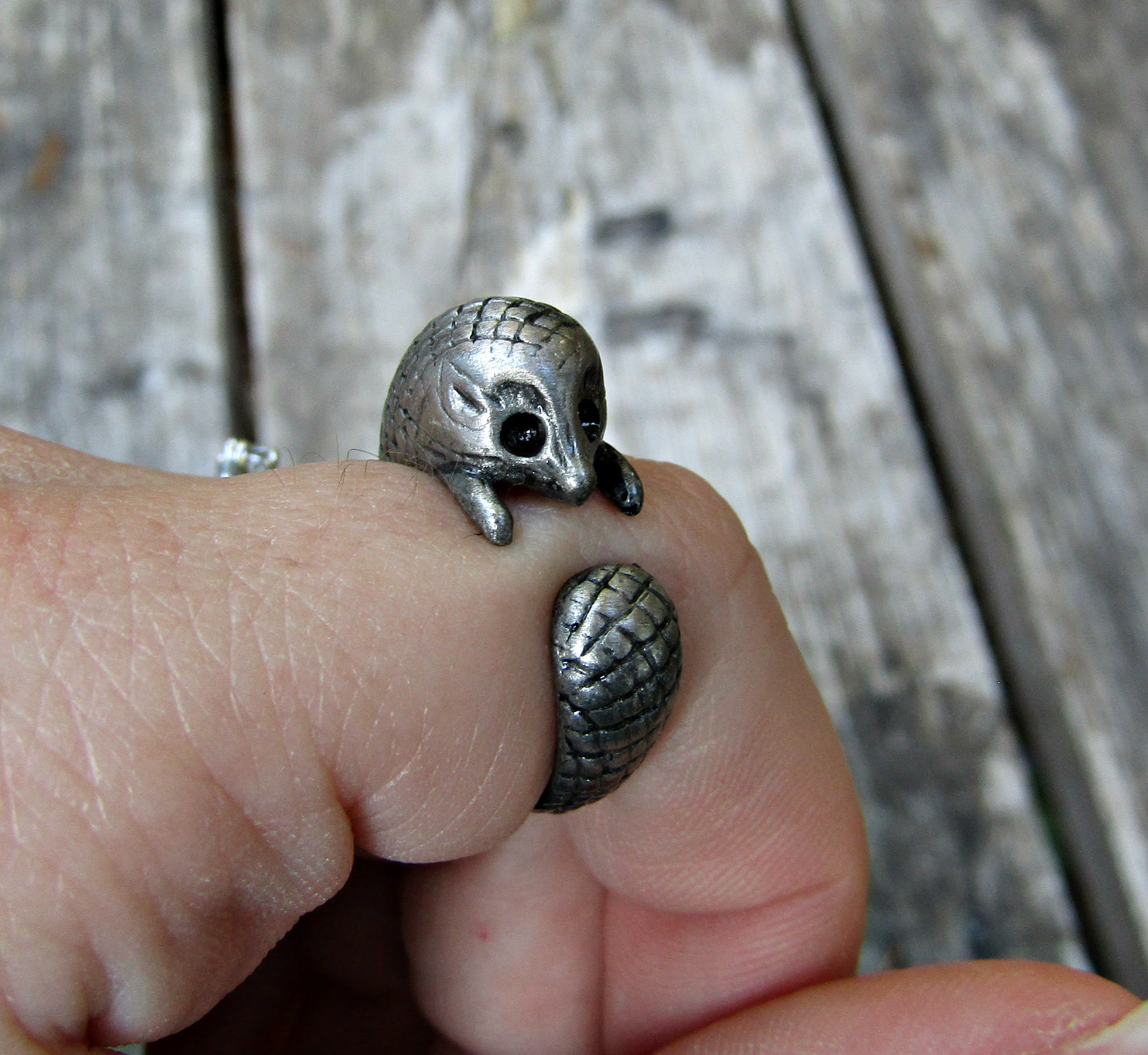 Hedgehog Ring - Adjustable Wrap Ring Silver Bronze Animal Pet Jewelry ...