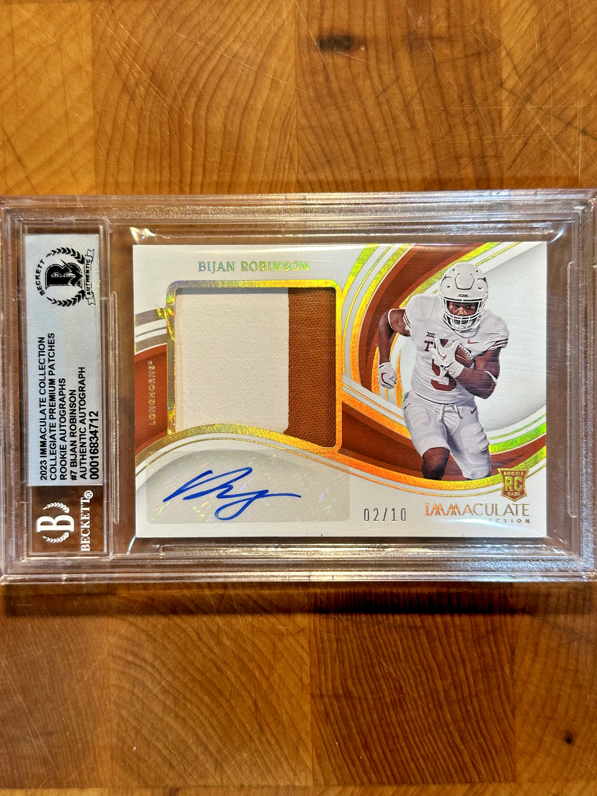 Bijan Robinson Panini Immaculate Collection Collegiate Premium Patches Rookie Autographs #BIR Bowl Logo 1