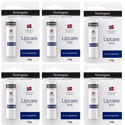 6 x 4,8g Neutrogena Norwegian Formula Lippenpflege LSF20 Balsam Trockene Lippen