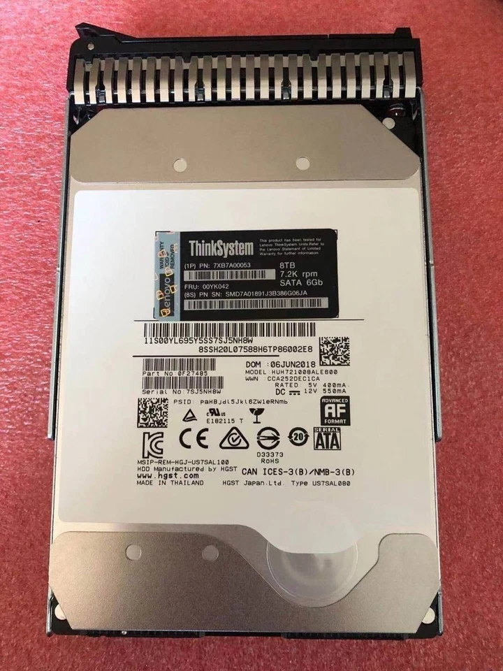 Lenovo 8TB 3.5" Internal Hard Drive 00YK042 7XB7A00053 SATA 7200rpm 6Gbps HDD - Image 4 of 4