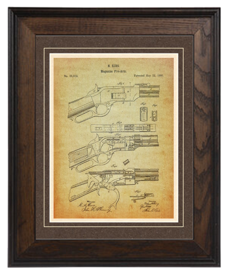 Vintage Firearm Patent Reproduction: Winchester 1866: Custom
