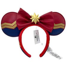 Red Bow Minnie Ears Mickey Mouse Disney- Parks Ears Gold Stars Headband Ears