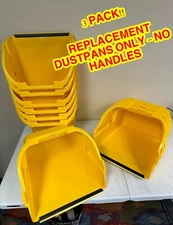 Quickie (3 PACK) Yellow Replacement Jumbo Plastic DUSTPANS ONLY - (NO HANDLES)