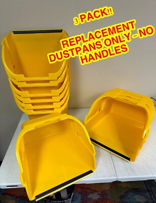 #ad #ad Quickie 3 PACK Yellow Replacement Jumbo Plastic DUSTPANS ONLY NO HANDLES $25.00