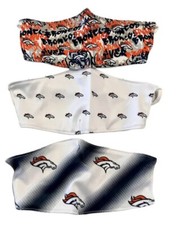Denver Broncos NFL - 3 Pack Adult Cloth Face Mask Covering - NEW