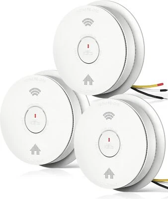 SITERWELL Hardwired 2 in 1 Smoke Carbon Monoxide Detector with Batteries Back Up