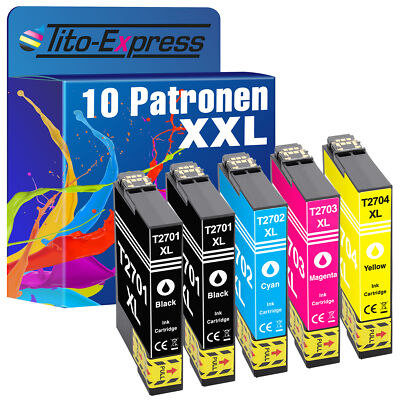 10er Set Patronen PlatinumSerie für Epson WorkForce WF-7210 DTW WF-7610 DWF 27 X