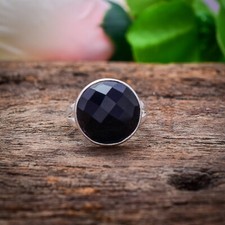 Breathtaking Black Onyx Gemstone 925 Sterling Silver Handmade Ring Thumb Jewelry