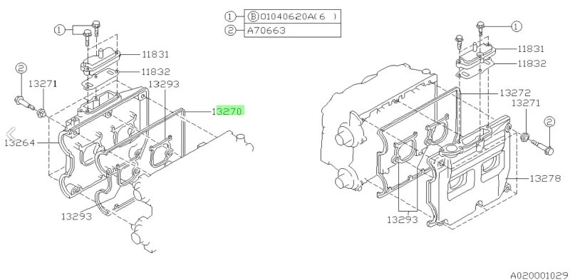 Junta tapa válvula izquierda 13270AA063 Subaru Impreza GT 1993-1998 Foto 4 de 4
