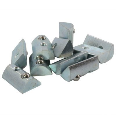 10x sliding block 8 pcs groove 8-type I-without bar, spring ball, steel galvanized