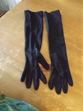 long VTG BLACK GLOVES by KAYSER opera mid century steampunk