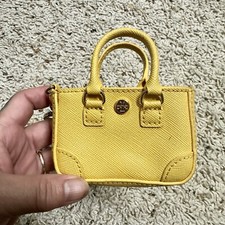 RARE Authentic Tory Burch mini bag charm/coin case Yellow 