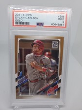 2021 TOPPS DYLAN CARLSON GOLD RC ROOKIE #/2021 PSA 9 CARDINALS CARD. rookie card picture