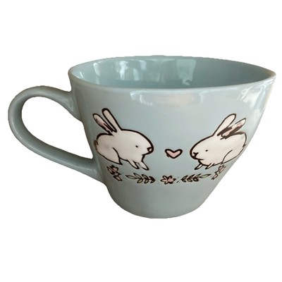 PRIMA DESIGN ~ ''BUNNY LOVE'' ~ GROSSE HELLBLAUE KERAMIK KAFFEETASSE