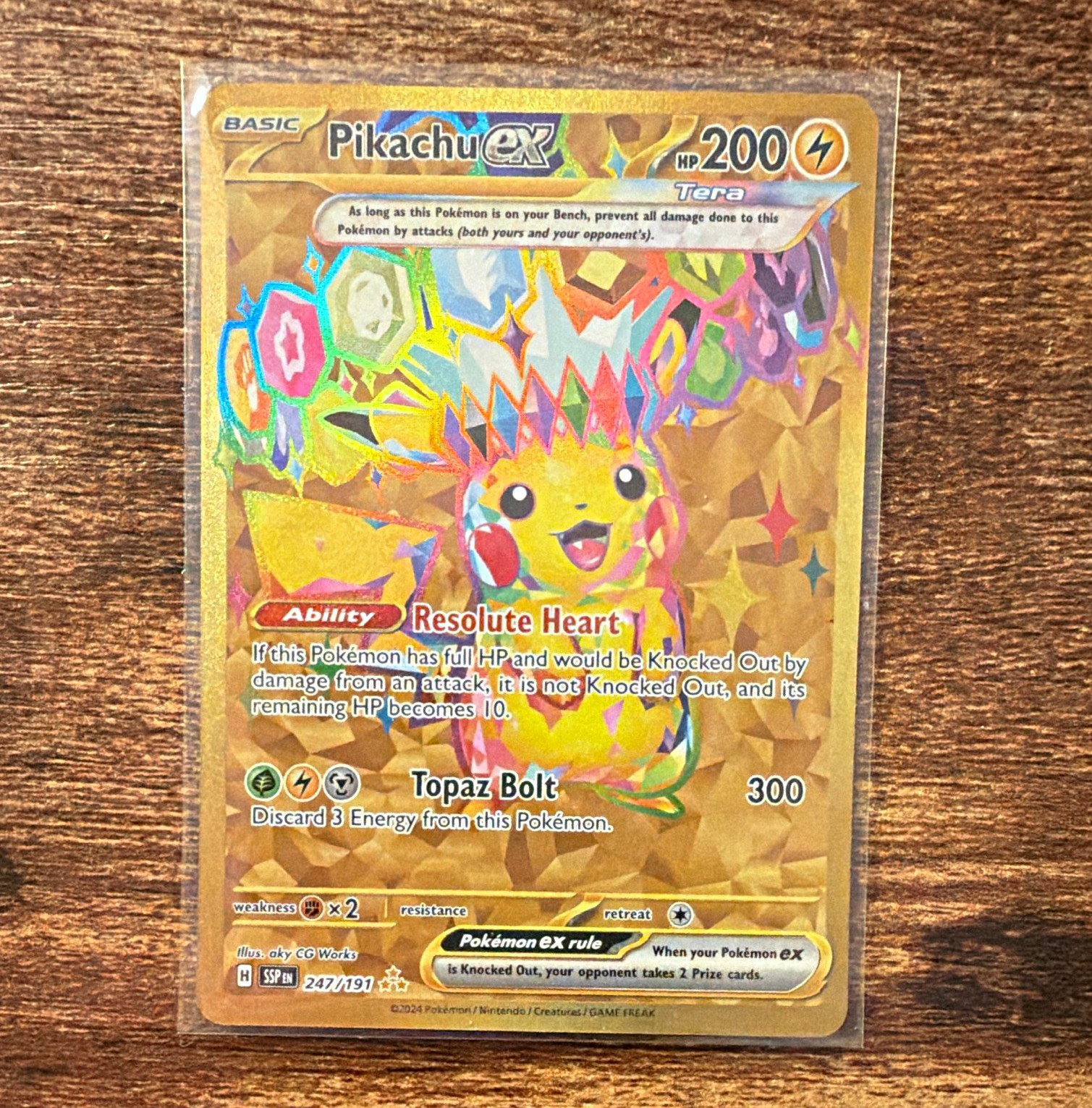Pikachu ex 247/191 Sv08 Surging Sparks Hyper Rare Full Art Holo