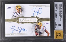 2020 Flawless Collegiate Joe Burrow Justin Jefferson Rookie Auto BGS 9 Box 1/1