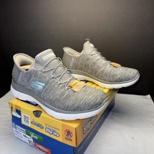 Skechers Women's SLIP INS SUMMITS - DAZZLING HAZE WIDE 149937W Gray mesh