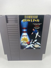 Championship Bowling Nintendo NES Video Game Cartridge Tested w Poster!