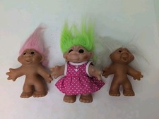 5-5.5" Vintage DAM Troll Dolls 1984 1986 2004 Norfins Lot Of 3 Various R
