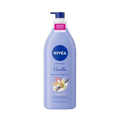 NIVEA Oil Infused Vanilla and Almond Oil Body Lotion for Women, Fast-Absorbing