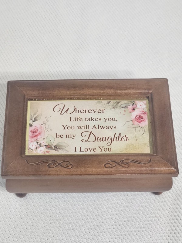 The Bradford Exchange Daughter, You Are Loved Wooden Music Box 4.25"W x 6" L
